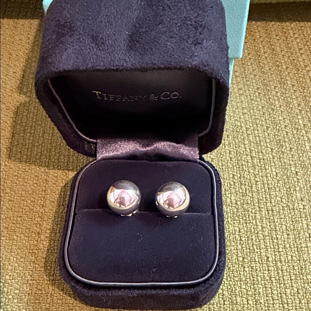 Tiffany & Co. Polished Silver Dome Stud Earrings